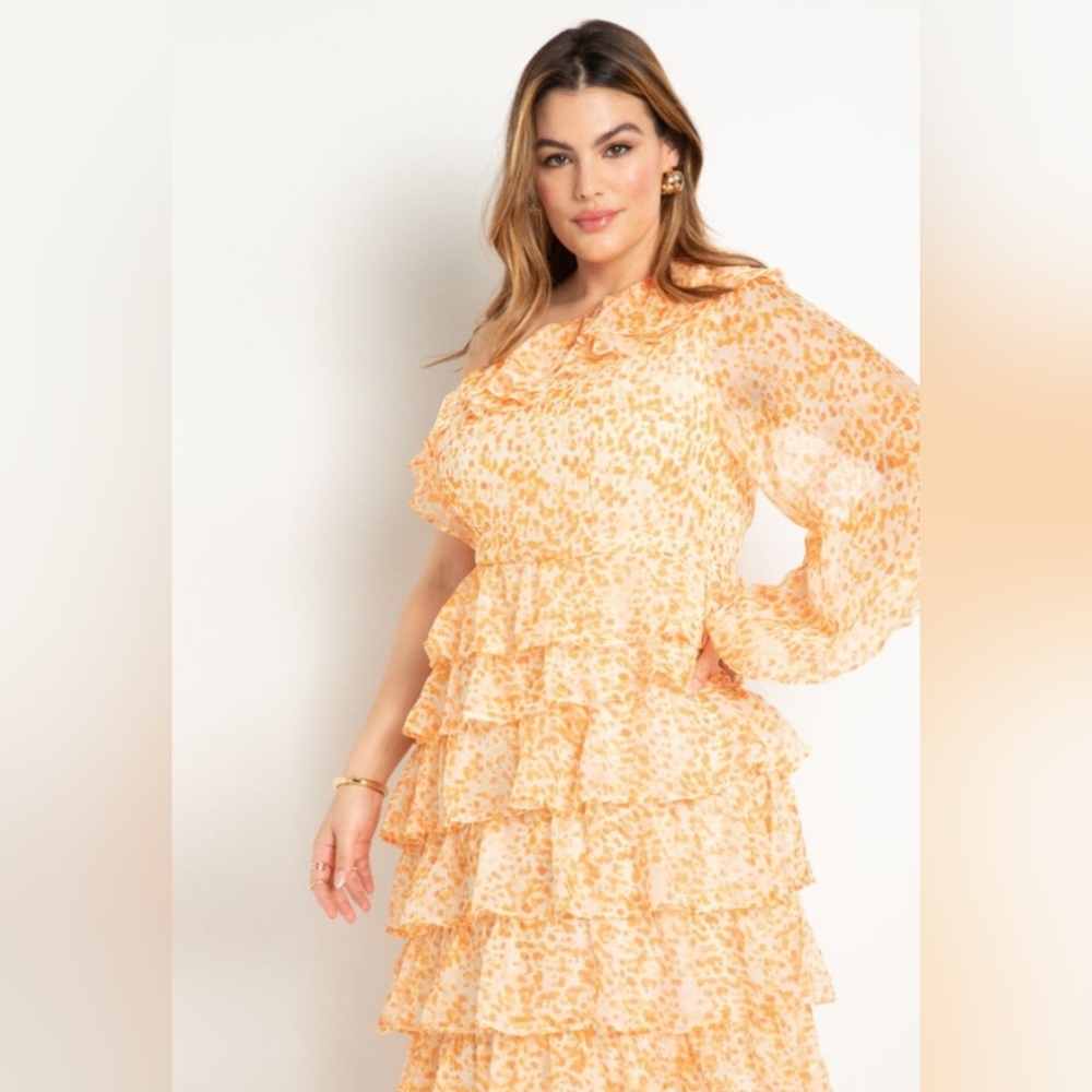 Chiffon Ruffled Dress - Picture 3 of 5